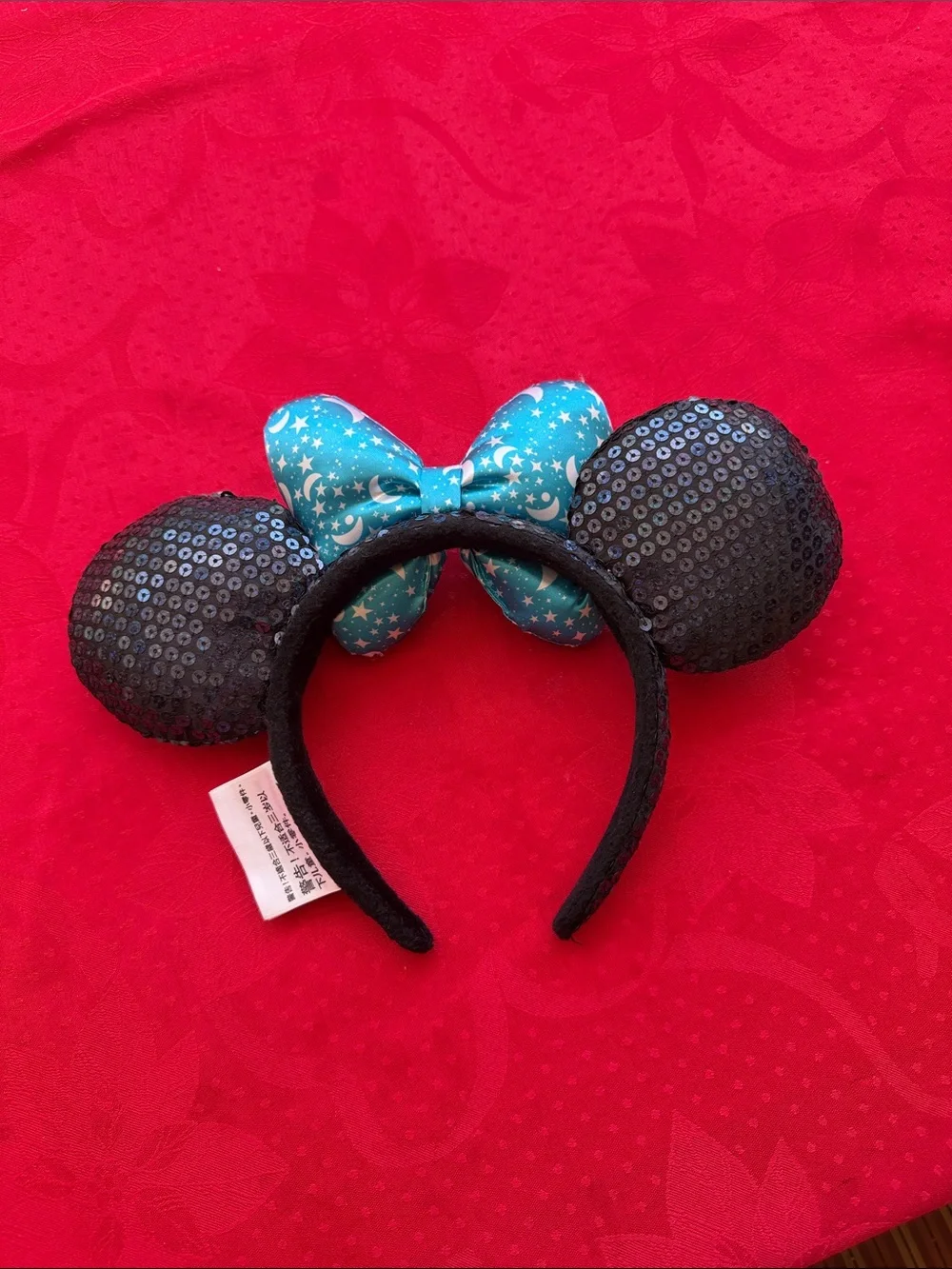 Disneyland parks  micky head blue beaded  Minnie Mouse ears headband
